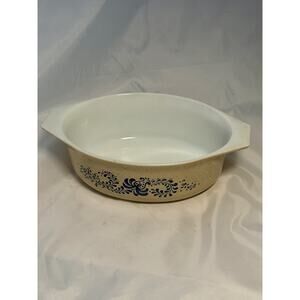 Pyrex Homestead 043 Oval Casserole - Brown Speckled Blue Pattern